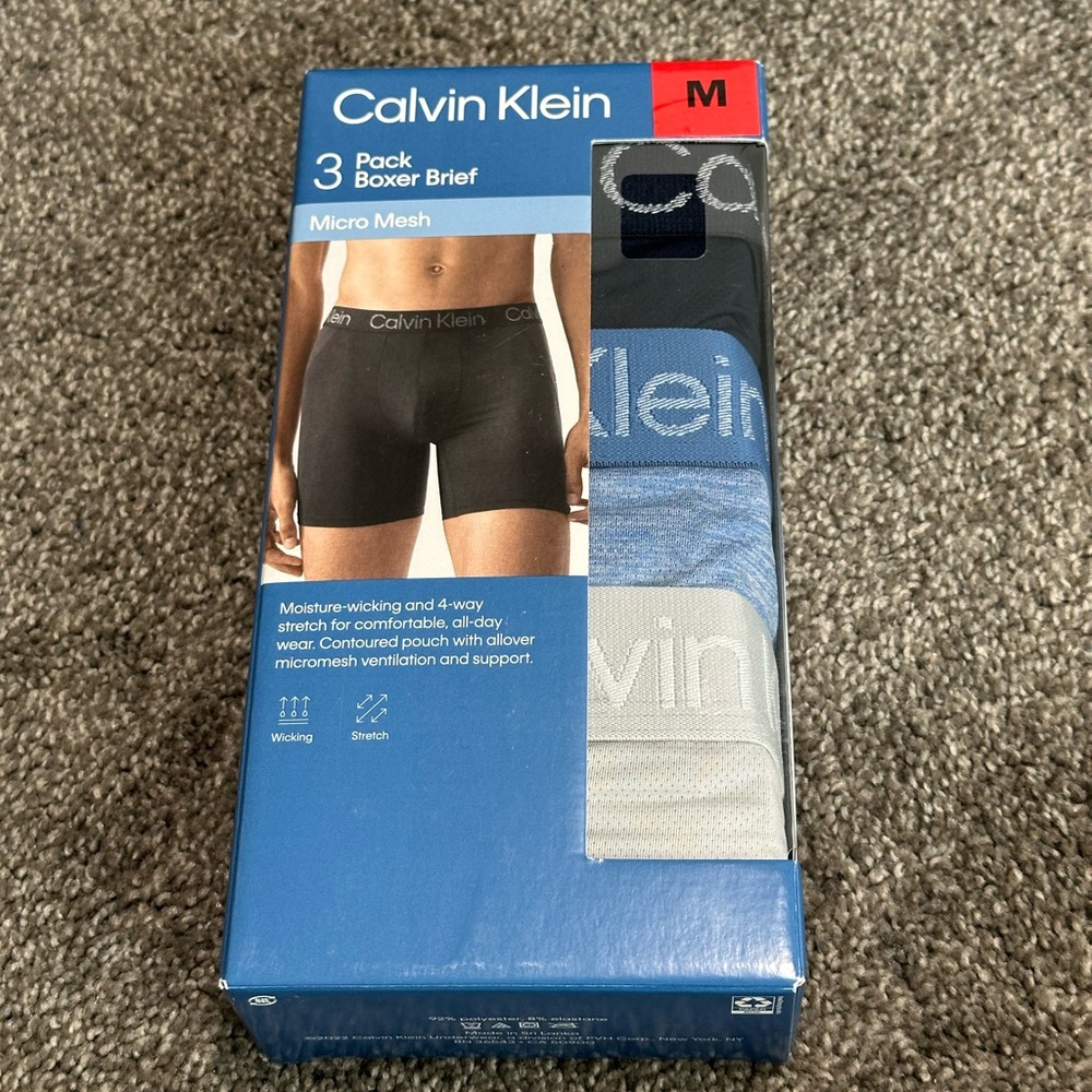 Calvin Klein / Men’s Micro Mesh Boxer Briefs 3-Pack / Size M / New Never Opend